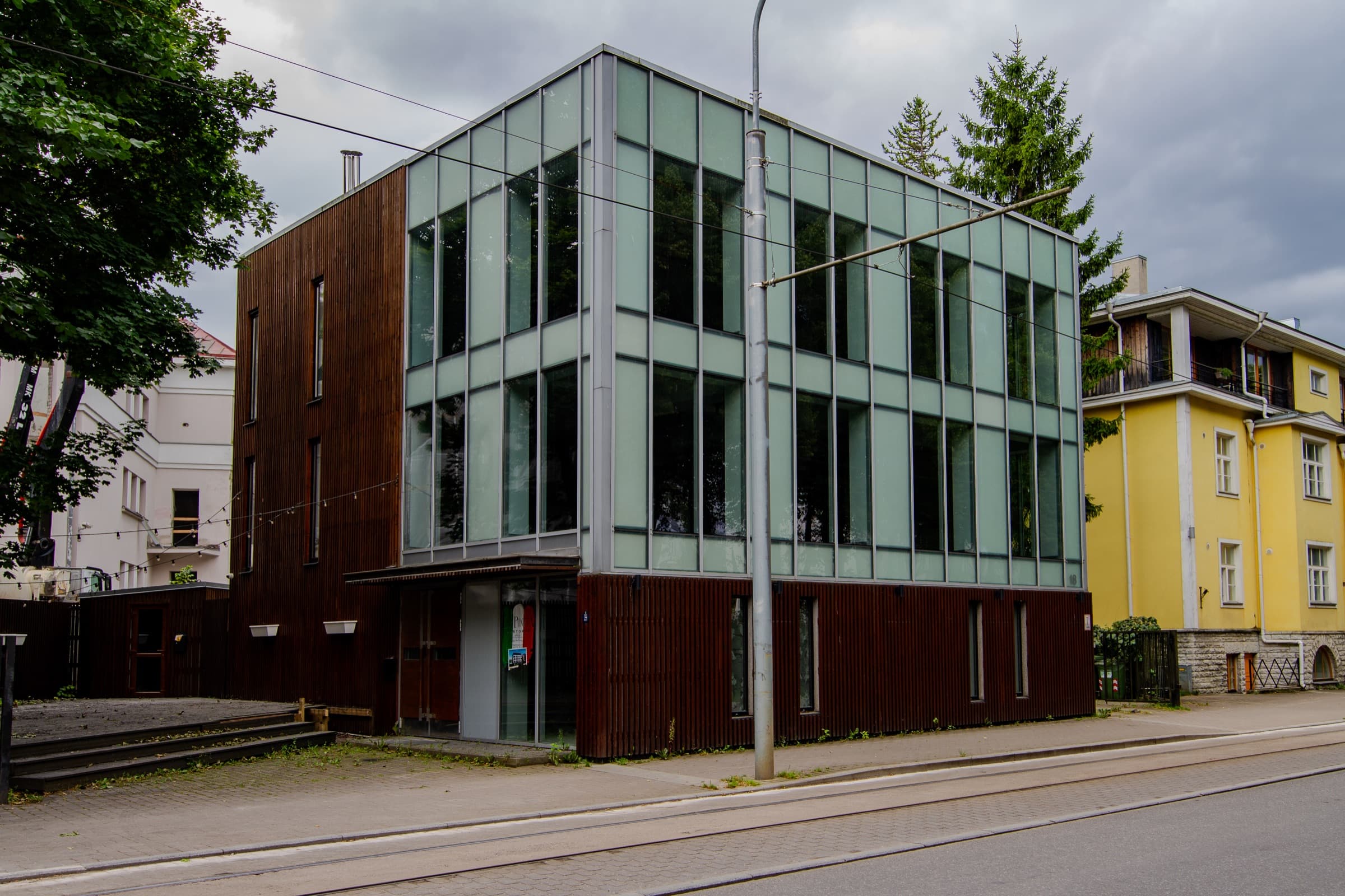 Street side, along the tram line